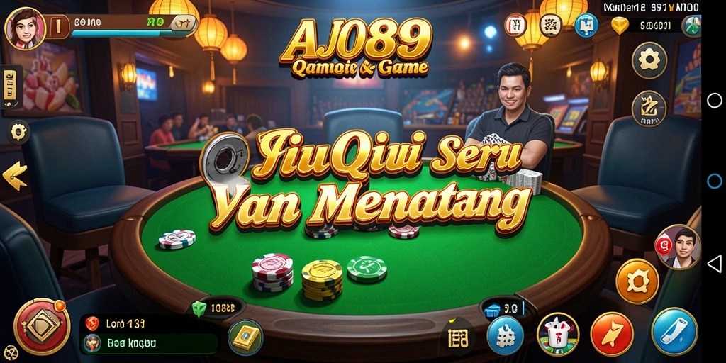 Gameplay seru QiuQiu AJO89 dengan kartu siap dimainkan.