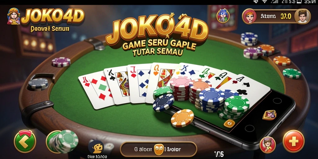 Screenshot gameplay JOKO4D dengan suasana permainan Gaple yang seru.