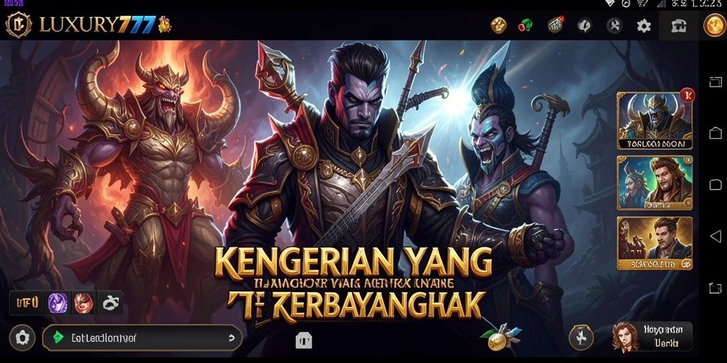 Tampilan gameplay menegangkan dalam LUXURY777 yang penuh horor.